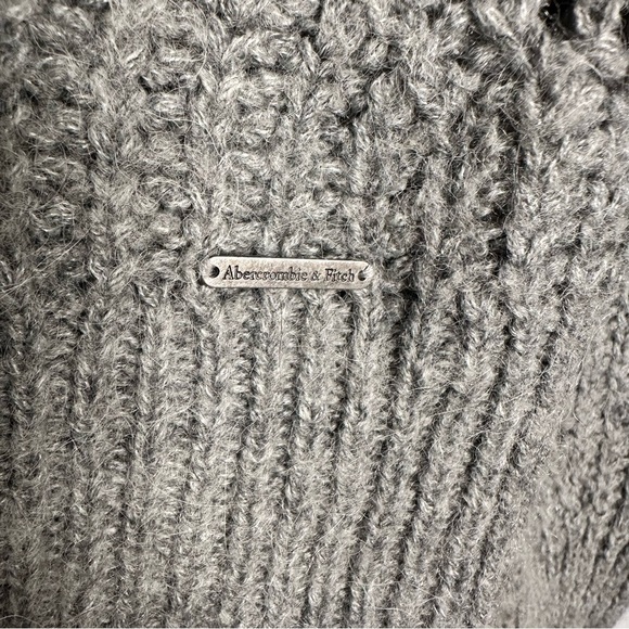 Abercrombie | Gray Blouson Sleeve Alpaca Blend Sweater Size Medium - Picture 4 of 6